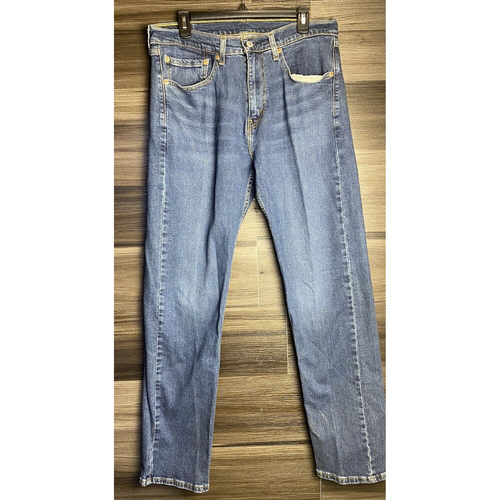 Levis Jeans 34x34 Blue 505 Denim Outdoors Western Cowboy Rodeo Red Tab Mens